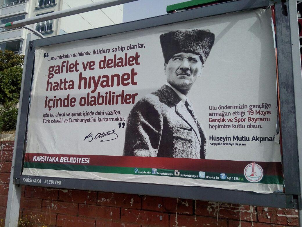 CHP'li Karşıyaka Belediyesi Atatürk'ü şeriatçı yaptı
