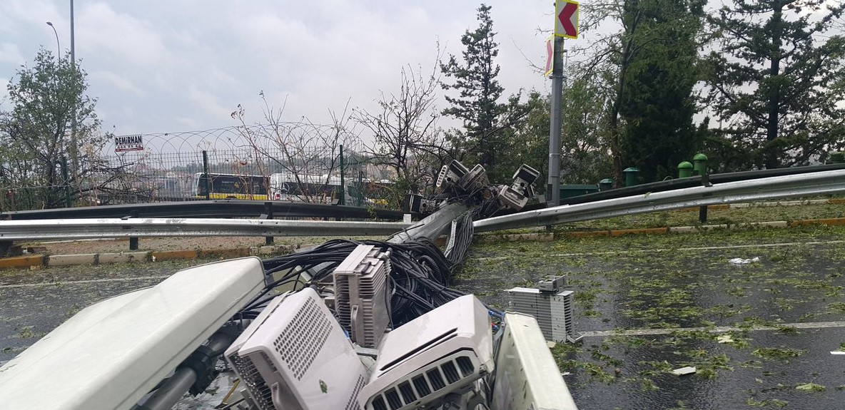 İstanbul'daki yağış ağaçları devirdi