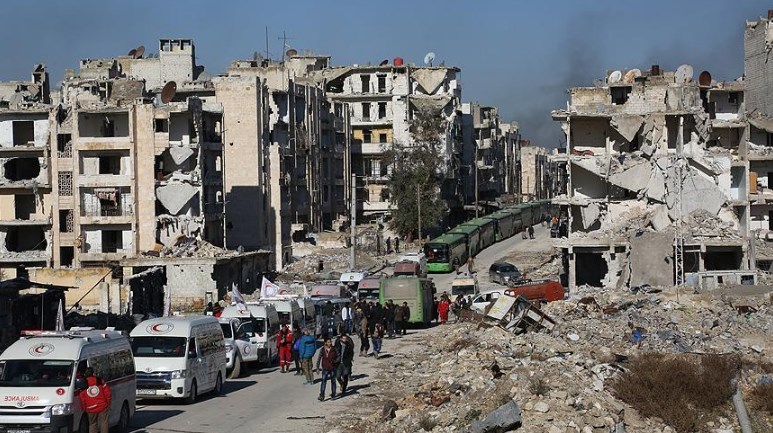 Halep'te otobüslerin kalktığı yerde patlama