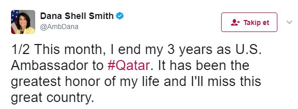 ABD'nin Katar büyükelçisi istifa etti