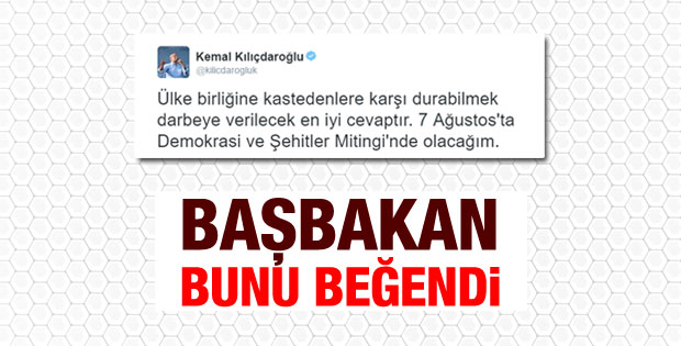 Başbakan'dan Kılıçdaroğlu'na jest
