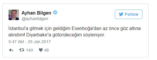 HDP'li Ayhan Bilgen gözaltına alındı