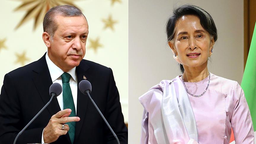 Erdoğan ile Myanmar lideri arasında telefon görüşmesi
