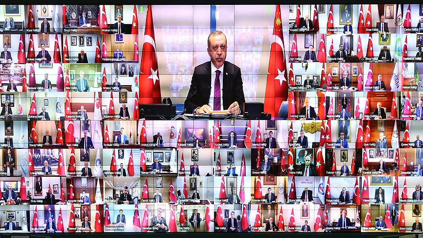 Cumhurbaşkanı Erdoğan 81 il valisiyle telekonferansta konuştu