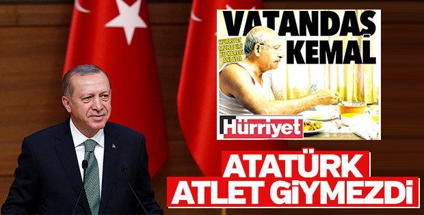 Erdoğan Kılıçdaroğlu'nun atletli fotoğrafına değindi