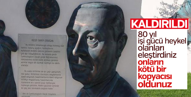 Cumhurbaşkanı Erdoğan'dan heykel tepkisi