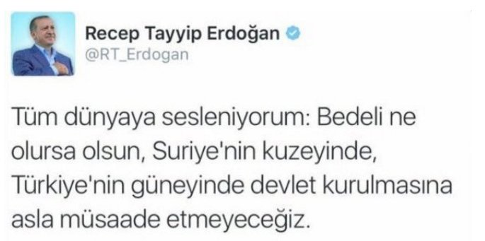 Cumhurbaşkanı Erdoğan'ın Suriye tweet'i