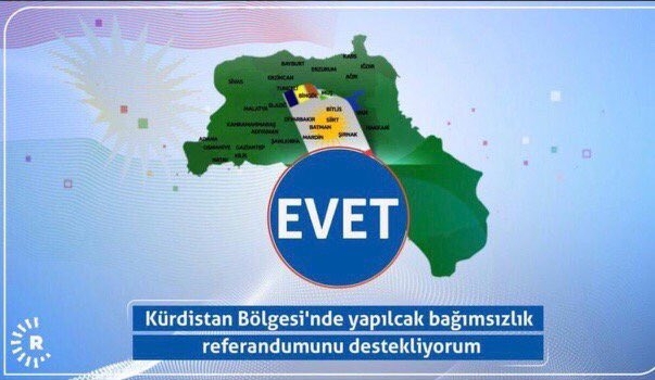 Rudaw Türk topraklarını Kürdistan olarak gösteriyor