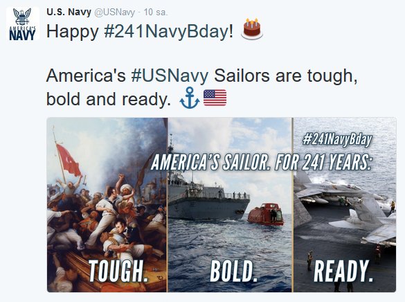 ABD Donanması'nın Twitter paylaşımı tepki çekti