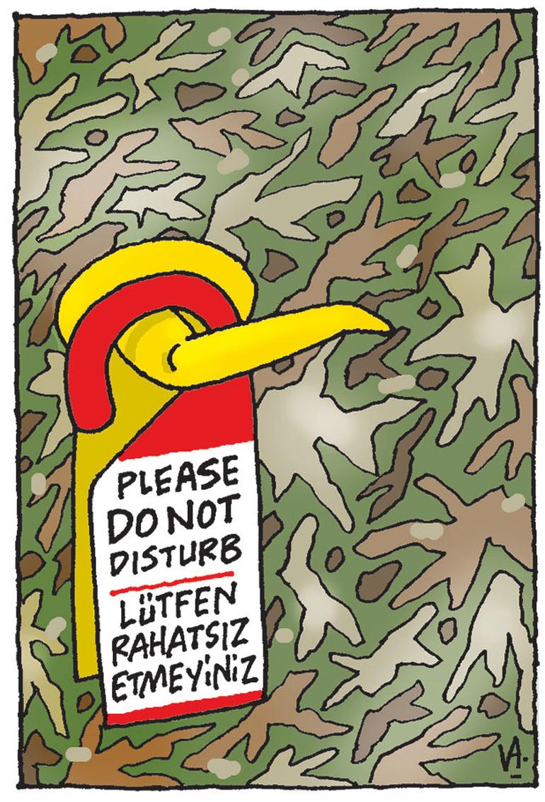 Hürriyet'ten asker karikatürü: Lütfen rahatsız etmeyiniz
