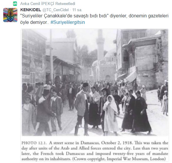 Cemil İpekçi'den yakışıksız Suriyeli tweeti