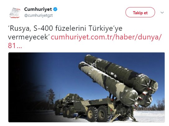 Türkiye'nin S-400 alımı Cumhuriyet'i gerdi