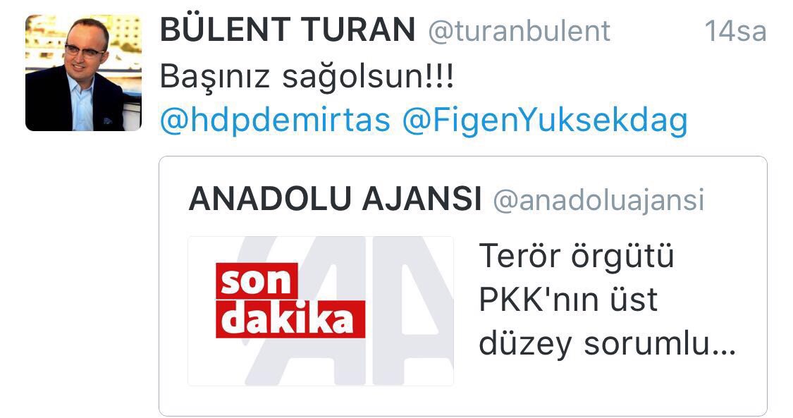 AK Partili vekilden HDP'ye ironik başsağlığı mesajı