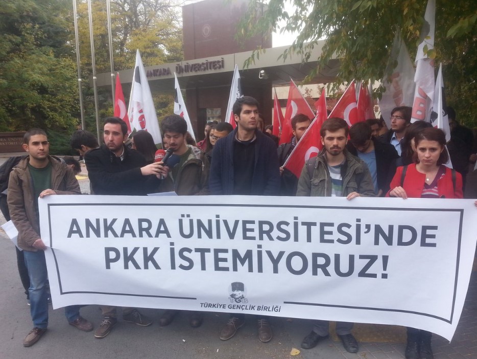 Ankara Üniversite'sinde terör örgütü PKK'ya tepki