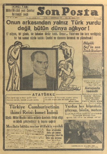 11 Kasım 1938’in gazete manşetleri