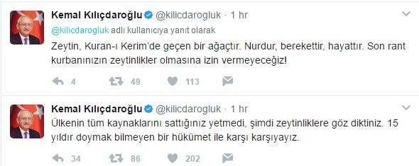 Kılıçdaroğlu: Zeytin Kuran'da geçiyor katledemezsiniz