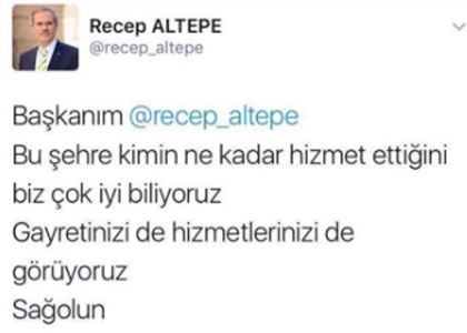 Bursa Belediye Bakanı Altepe'den skandal tweet 
