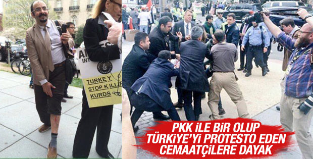 PKK Cemaat el ele Türkiye'yi protesto etti 
