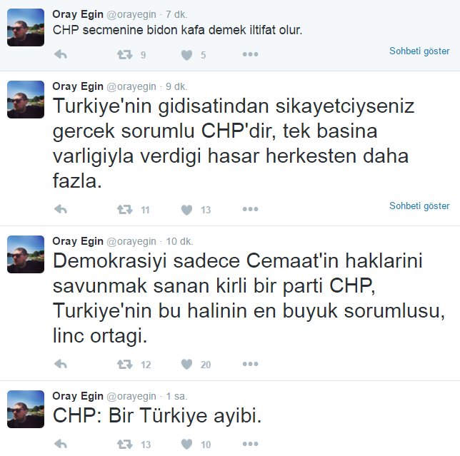 Oray Eğin CHP'yi bombaladı